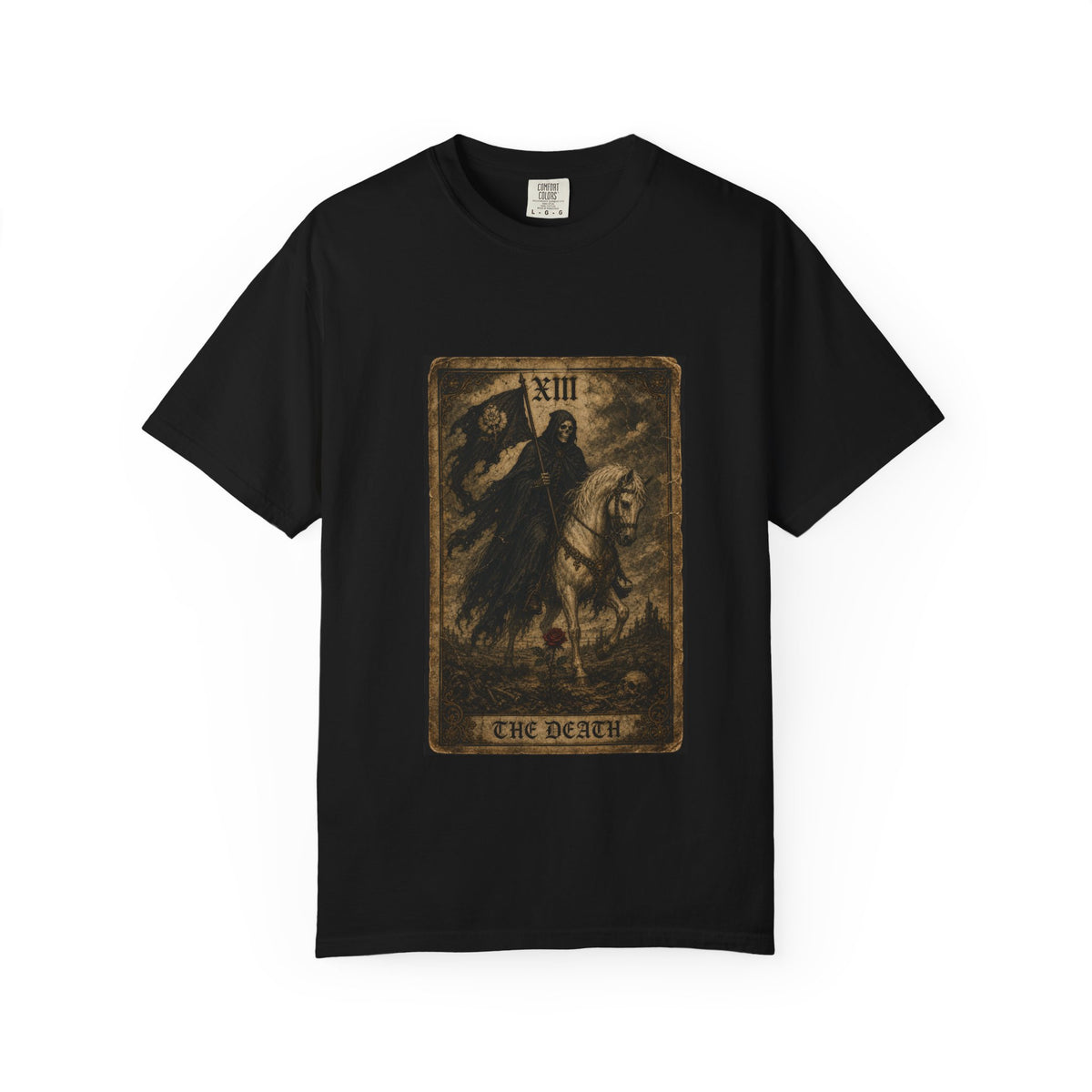 Tarot Death Card T-Shirt — Vintage Gothic Rider XIX Graphic Tee