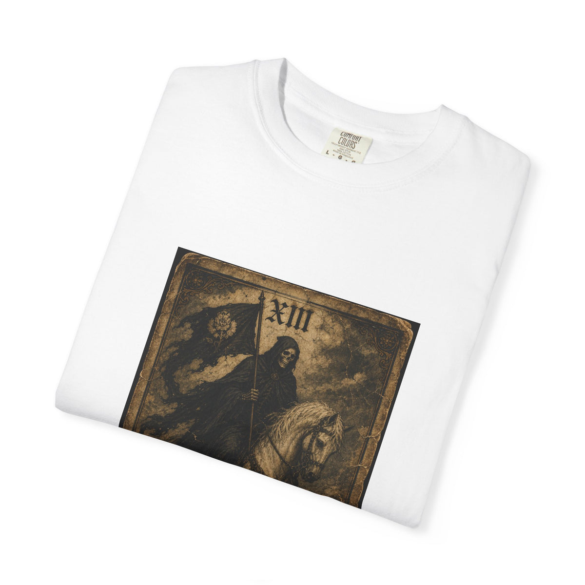 Tarot Death Card T-Shirt — Vintage Gothic Rider XIX Graphic Tee