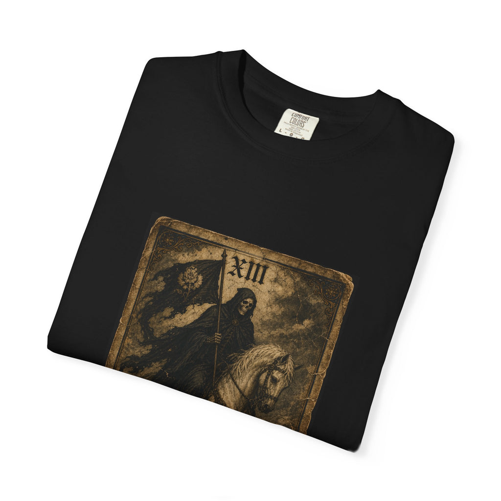 Tarot Death Card T-Shirt — Vintage Gothic Rider XIX Graphic Tee
